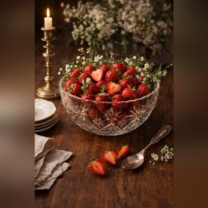 Anchor Hocking Early American Prescut  "Star of David" Serving Bowl